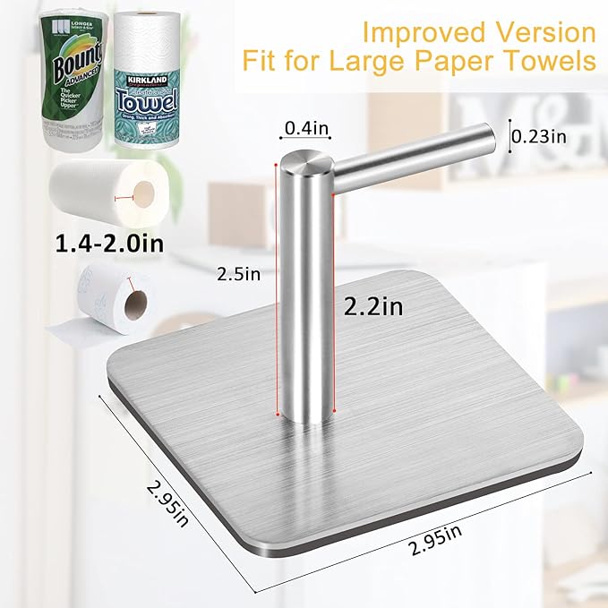 Magnetic Paper Towel Holders Heavy Duty Steel Brushed Holder with Strong Magnetic Backing - Fit for Large Paper Towels or Use as Hook - for Kitchen,Refrigerator,Grill,Garage,Shop - Image 6
