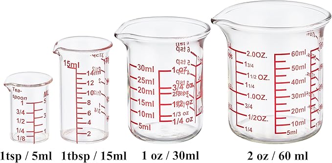 Ackers 4-Piece Glass Measuring Cup Set, Borosilicate Beaker Style Nesting Liquid Measuring Cups - Image 9