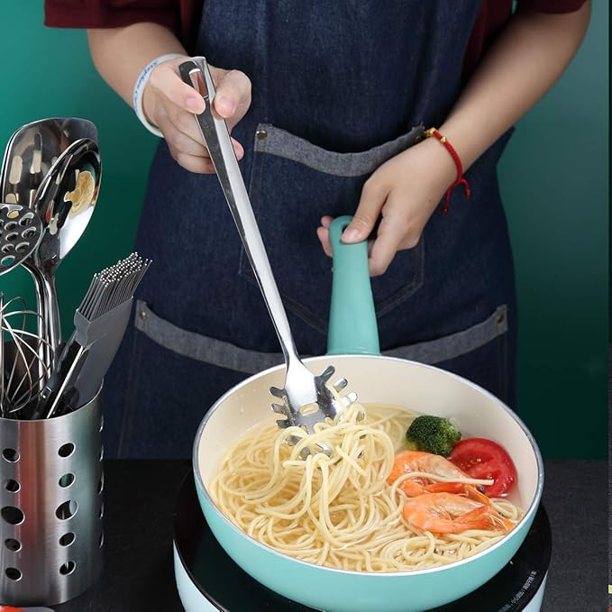 Spaghetti Spoon, Berglander Pasta Server, Stainless Steel Pasta Spoon, Pasta Fork, Noddle Fork, Heat Resistant, Dishwasher Safe, Easy to Clean - Image 7