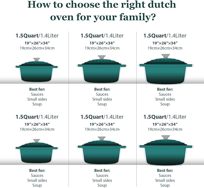 Overmont Enameled Cast Iron Dutch Oven - 4.5QT Pot with Lid Cookbook & Cotton Potholders - Heavy-Duty Cookware for Braising, Stews, Roasting, Sourdough Baking bottle green - Image 7