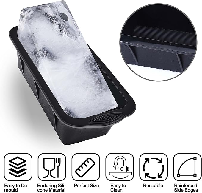 XANGNIER Extra Large Ice Block Mold,4 Pack 9.4lbs Ice Cubes for Cold Plunge or Coolers,Reusable Silicone Ice Molds for Ice Bath Chiller,Big Ice Tray