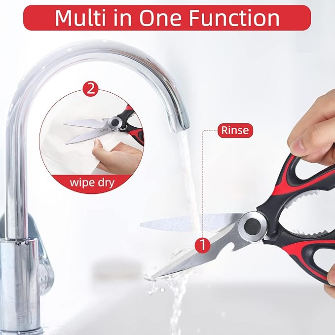 Kitchen Scissor For General Use 2-Packs,Heavy Duty Kitchen Raptor Meat Shears,Dishwasher Safe Cooking Scissors,Stainless Steel Multi-function Scissors For Food,Chicken,Poultry,Fish,Herbs - Image 7