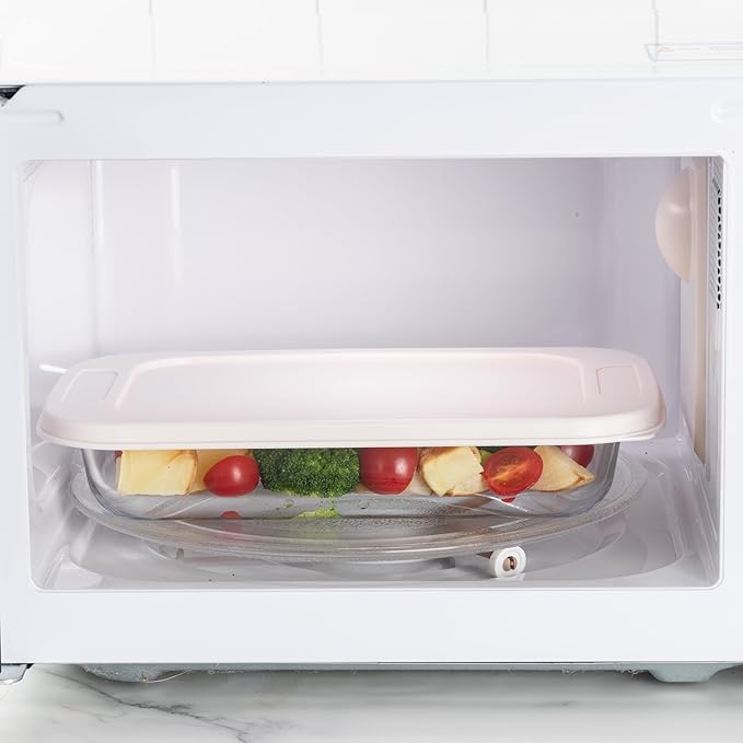 COOK WITH COLOR 8 PC. Glass Baking Dish Set with Lids - Deep Casserole Dish, Glass Food Container, Oven, Freezer and Microwave Safe, Clear Container, Pink - Image 7