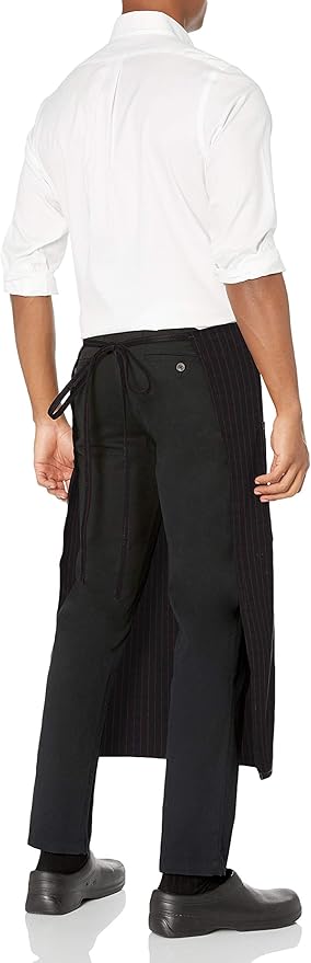 Uncommon Threads unisex adult Full Apron, Red/Blk Pinstripe, One Size US