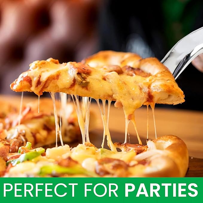 PARTY BARGAINS Silver Plastic Cake Cutter, 10 Inch Classic Disposable Cake Server for Weddings, Birthdays & Parties, BPA Free, Heavy-Duty Serving Utensil, 4 Pack
