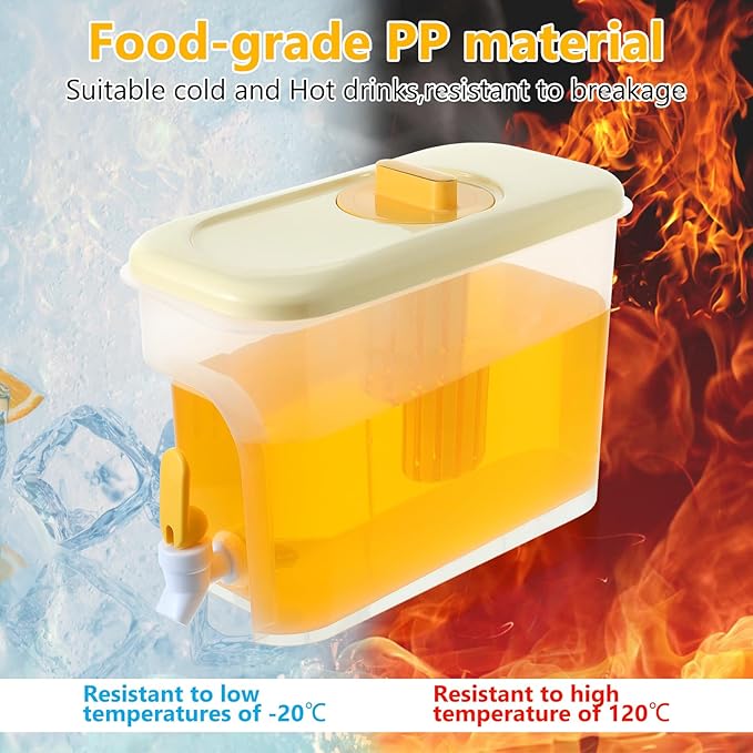 2Pack Drink Dispenser for Fridge 1 Gallon Beverage Liquid Drink Container with Spigot for Party Upgraded Gallon Water Dispenser Ice Tea Pitcher for Fridge