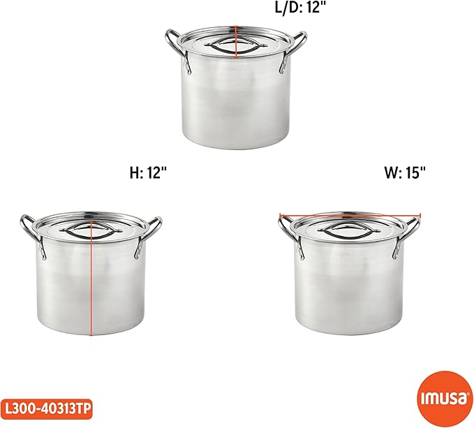 IMUSA Stainless Steel Stock Pot with Lid, 20 Quart, Silver - Image 7