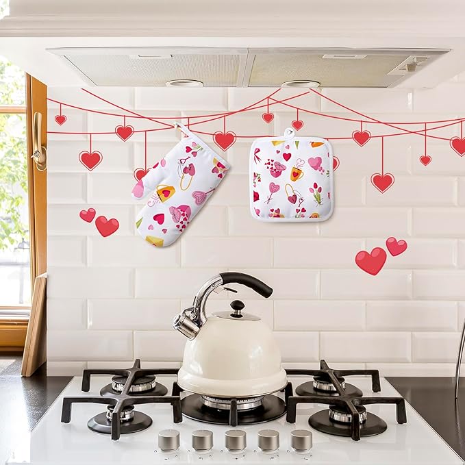 Patelai 20 Pieces Blank Sublimation Oven Mitts Set Include Blank Sublimation Heat Resistance Oven Gloves and Pot Holders for DIY Kitchen Dining Room Accessories