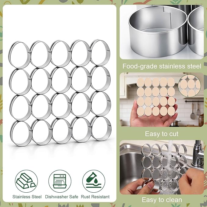 AIERSA Mini Egg Cookie Cutter,Round Small Easter Cookie Cutters,1.2 Inch Tiny Egg Shaped Cracker Cutter,20 Cavity Metal Stainless Steel Easter Cracker Cutters