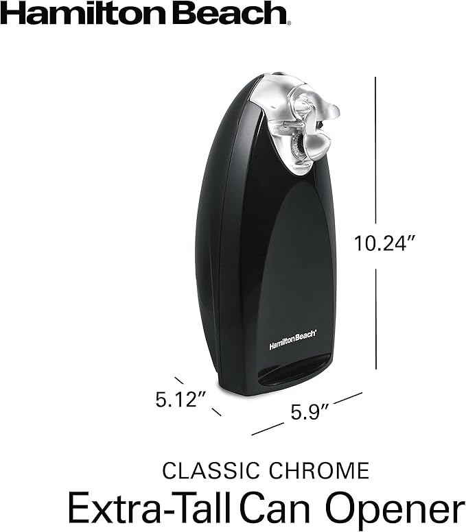 Hamilton Beach Electric Automatic Can Opener with Auto Shutoff, Knife Sharpener, Cord Storage, and SureCut Patented Technology, Extra Tall, Black - Image 8