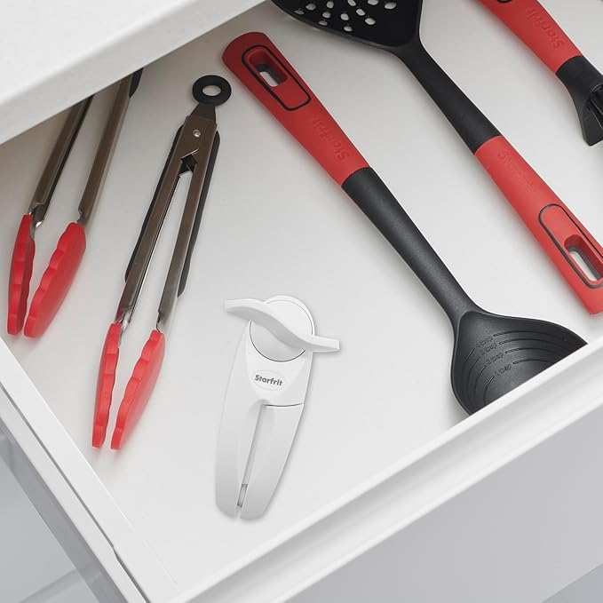 Starfrit Little Beaver Can Opener - Safe - Holds and Leaves No Sharp Edges on Lid - Comfort Grip - 3 year warranty - Red - Image 8