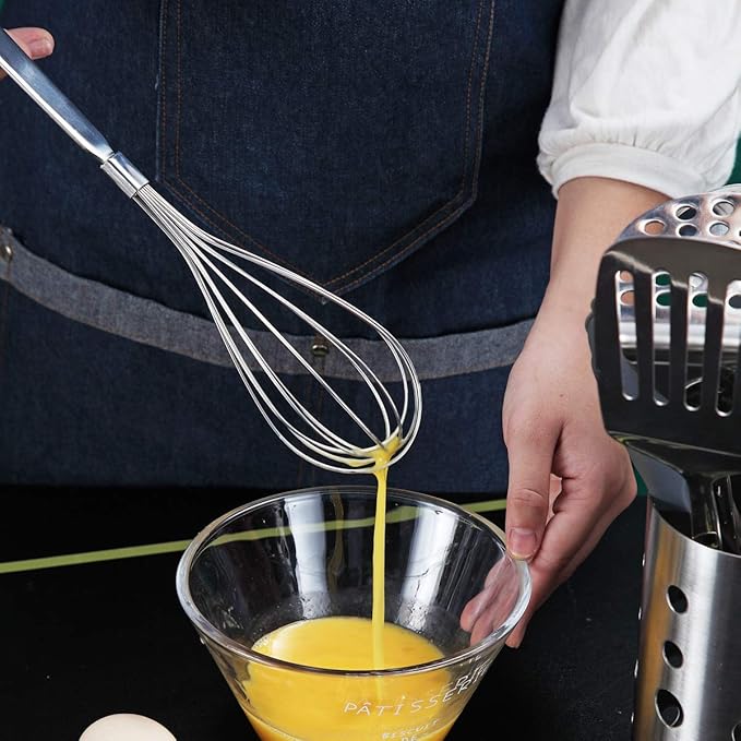 Whisk, Berglander Whisks For Cooking, Stainless Steel Balloon Whisk, Sturdy Kitchen Wire Whisk Set for Cooking, Baking, Blending, Whisking, Beating, Stirring, Dishwasher Safe, Easy to Clean - Image 7