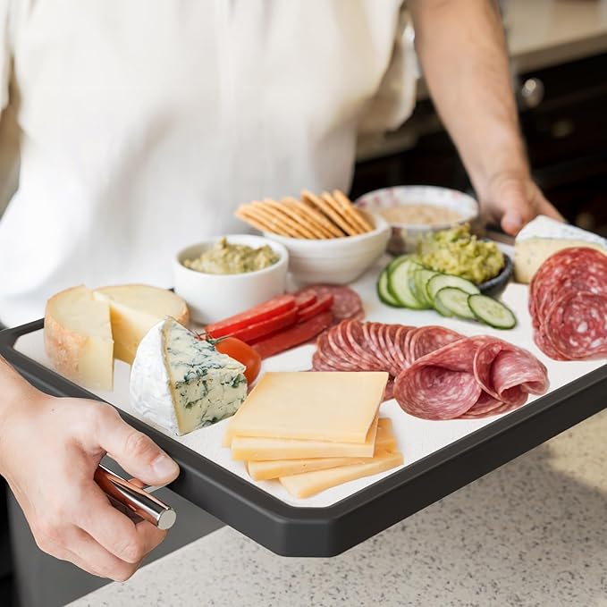 Titanium Cutting Boards for Kitchen, Large 16x11 Inch Pure Titanium and Wheat Straw PP Double Sided Chopping Board, Dishwasher Safe, Easy to Clean - Image 7