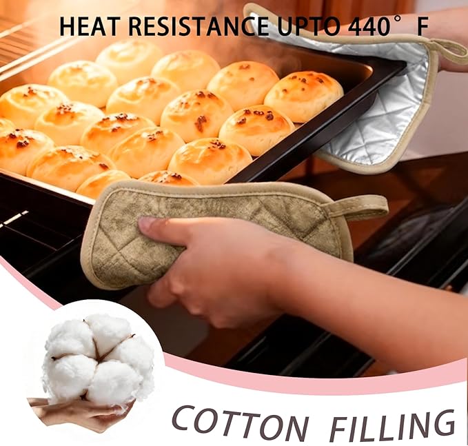 4 Pack Pot Holders for Kitchen Clearance Oven Potholders Sets for Kitchens Hot Pads for Kitchen Countertops Heat Resistant Milkshake - Image 6