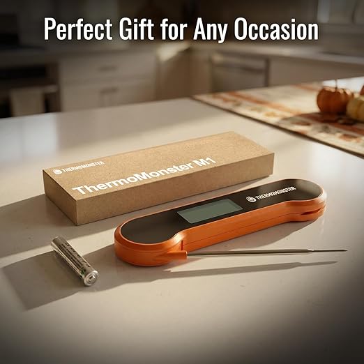 0.5 Sec Instant Read Meat Thermometer Digital with ±0.5℉ Precision, Food Thermometer for Cooking Kitchen Gadgets, Oven Grill Candy BBQ Essentials Accessories, Gifts for Him Dad Men Birthday, Orange - Image 9
