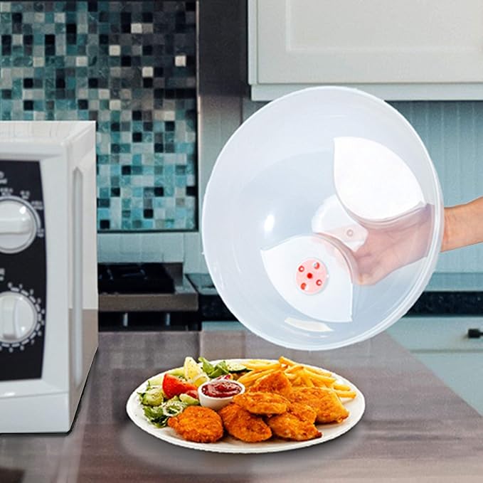 Large Microwave Cover for Food Easy Grip Microwave Splatter Cover Guard Lid with Steam Vent and BPA Free & 11.5 Inch, Dishwasher Safe - Image 7