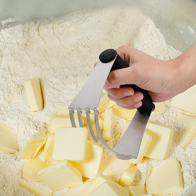 Tosnail Pastry Cutter, Dough Blender, 3 Cup Flour Sifter and Biscuit Cutter, 8 Pieces Stainless Steel Professional Dough Tools for Baking Cookies and Donuts