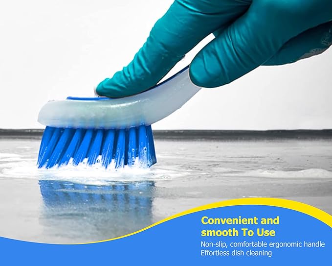 Zuvo Plastic Long Handled Scrubbing Suction Cup, Durable Bristles,Dish Washing Brush.Washing Up Kitchen Brush, Assorted Colour, 5 X 21 X 5 cm-Pack of 3 - Image 8