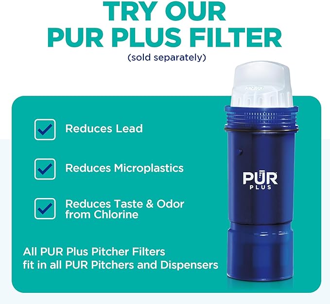 PUR 7-Cup Water Pitcher, 1 Genuine Filter, Cleaner, Great-tasting Water, Dishwasher Safe, Powerful, Faster Filtration, LockFit Cap Design - Lime - Image 8