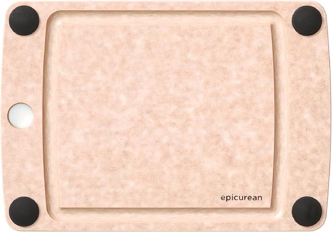 Epicurean All-In-One Cutting Board with Non-Slip Feet and Juice Groove, 10" × 7", Natural/Black (Pack of 6) by Epicurean