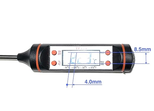 2-in-1 Digital Kitchen Thermometer - Waterproof for Meat, Soup, Tea; Switchable with Backlight for BBQ & Home Brewing