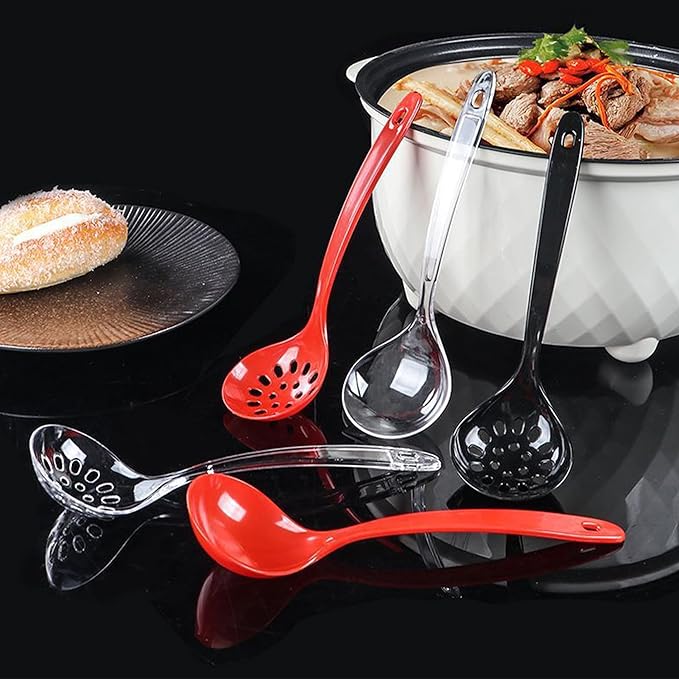 Large Plastic Serving Spoons,Disposable Heavy Duty Serving Spoons,Long Handle Scoop Soup Rice Ladle for Party Catering Buffet Restaurant,20 Pieces (Red) - Image 7