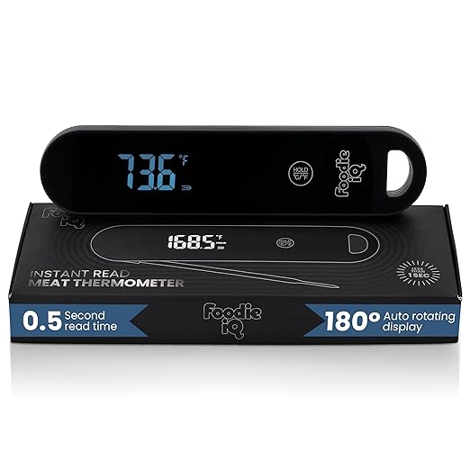 Professional Digital Food Thermometer, <1 Second Response time, ยฑ0.5ยฐF Accuracy, IP67 Waterproof, Magnetic, Auto-Rotate Thermometer for Cooking, Oven, Grill, BBQ, Liquid, Brewing, Tea, Candy