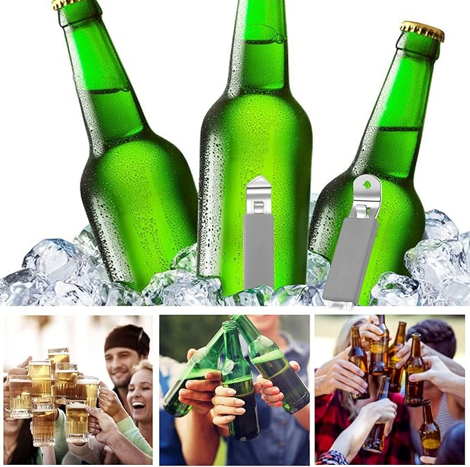 3 Pieces Magnetic Bottle Openers Can Opener Classic Beer Opener Stainless Steel Small Bottle Opener Can Tapper with Magnet for Camping and Traveling HANCELANT - Image 6