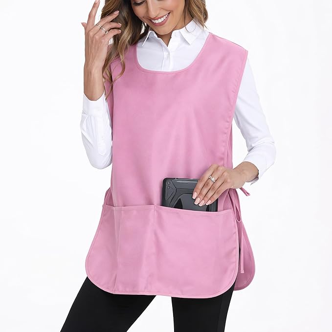 Xeoxarel Unisex Cobbler Apron with 3 Pockets, Smock Vest Apron, Suitable for Cooking,Kitchen,Garden,Hairstylist,Cleaning,Art