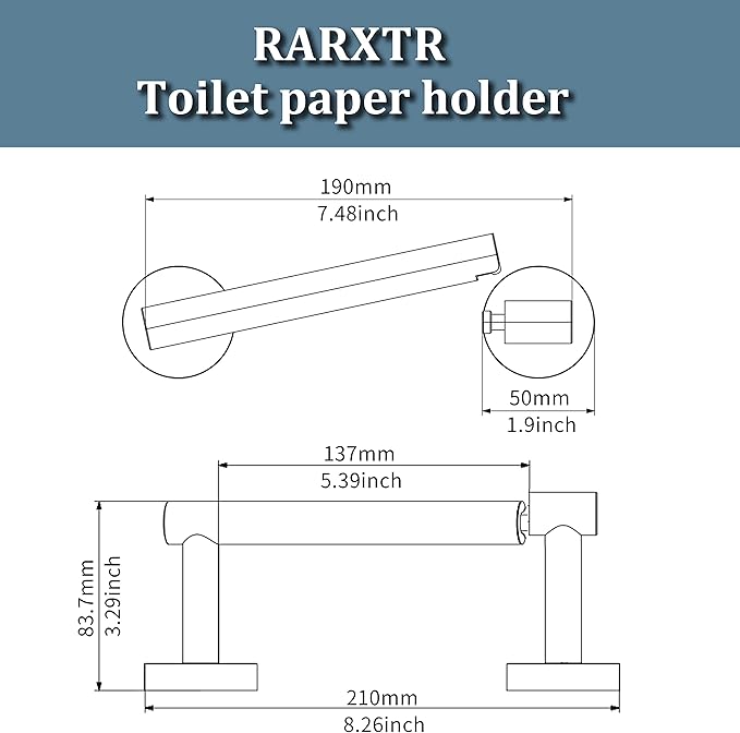 RARXTR Toilet Paper Holder Chrome SUS304 Stainless Steel Double Post Pivoting Polish Chrome Toilet Paper Roll Holder Wall Mounted Toilet Tissue Holder for Commercial Bathroom RV, Polished, 2 Pack