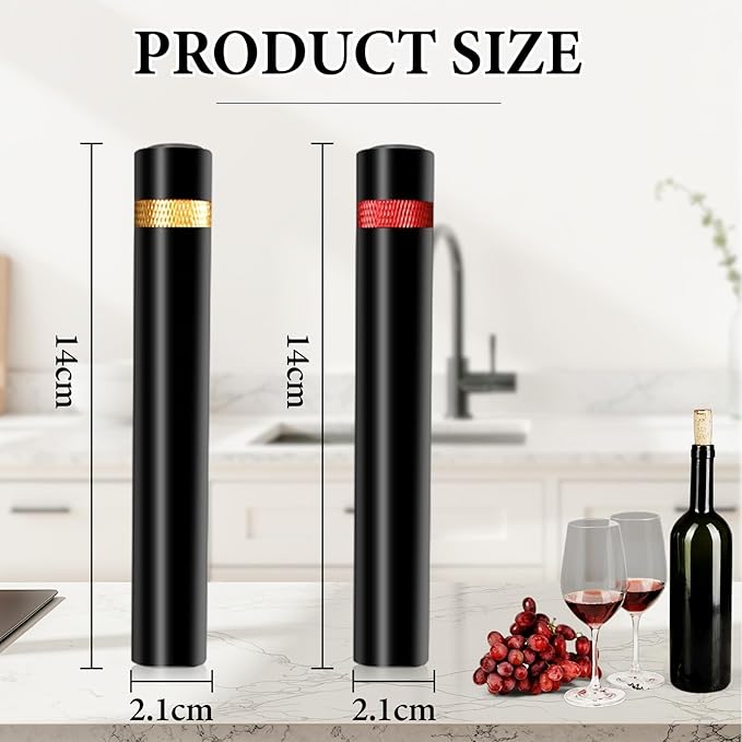 2pcs Arropop Wine Opener, Travel Portable Pocket Air Pressure Pump Bottle Open for Home Restaurant Party (Golden+Red)