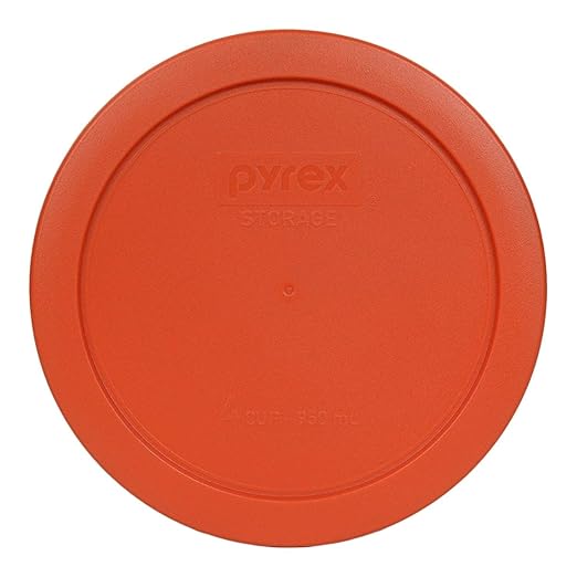 Pyrex 7201-PC Round 4 Cup Storage Lid for Glass Bowls (2, Pumpkin Orange) - Image 3