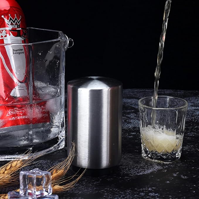 Premium Automatic Beer Bottle Opener (Stainless Steel), No Damage to Caps, Portable Push Down and Pop Off Magnetic Cap Catcher, QUICK Fun Bartender Openning Tool for Corkscrew Lid Home Bars Kitchen - Image 7