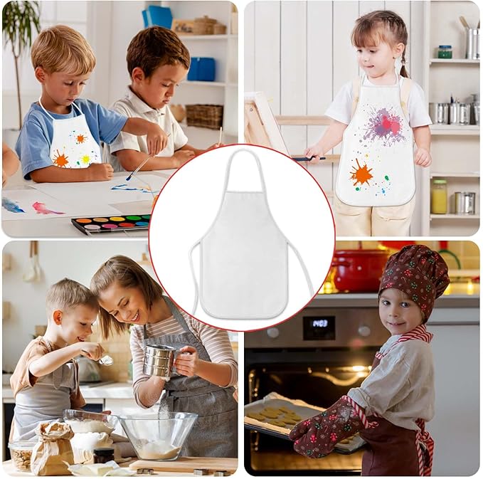 KUUQA 16/24/30/36/40Pcs Kids Apron Painting Aprons for Kids, Kids Paint Apron Art Smock for Classroom Painting Party Supplies