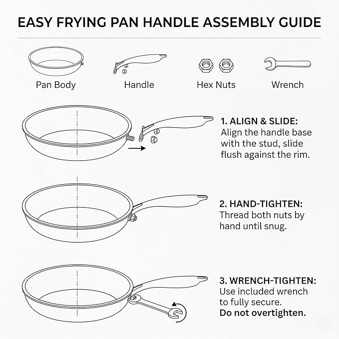 10 Inch Tri-Ply Stainless Steel Hybrid Frying Pan with Lid - Ceramic Nonstick Skillet, Induction & Oven Safe 600°F, PFAS/PFOA Free Professional Clad Cookware