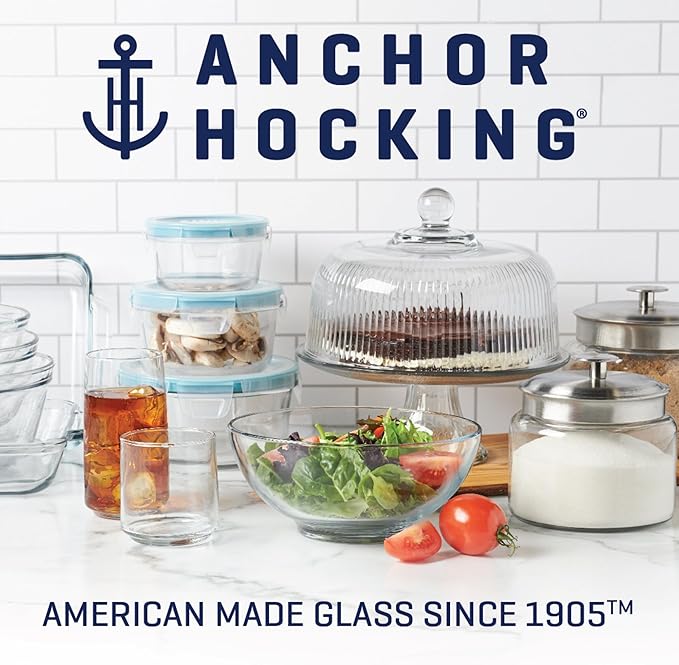 Anchor Hocking 4 Piece Glass Mixing Bowls Set – Durable, Microwave, Oven, and Dishwasher Safe – Perfect for Prep, Mixing, Serving, and Storage – Made in USA - Image 6