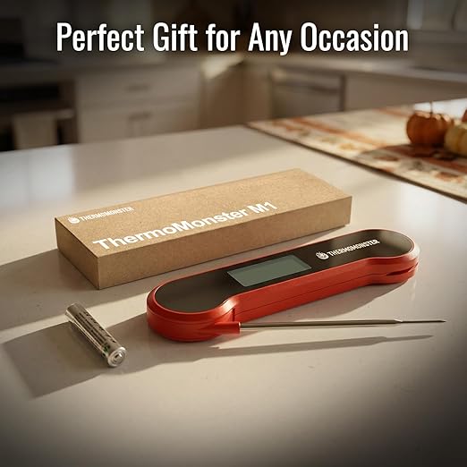 0.5 Sec Instant Read Meat Thermometer Digital with ±0.5℉ Precision, Food Thermometer for Cooking Kitchen Gadgets, Oven Grill Candy BBQ Essentials Accessories, Gifts for Him Dad Men Birthday, Red - Image 9