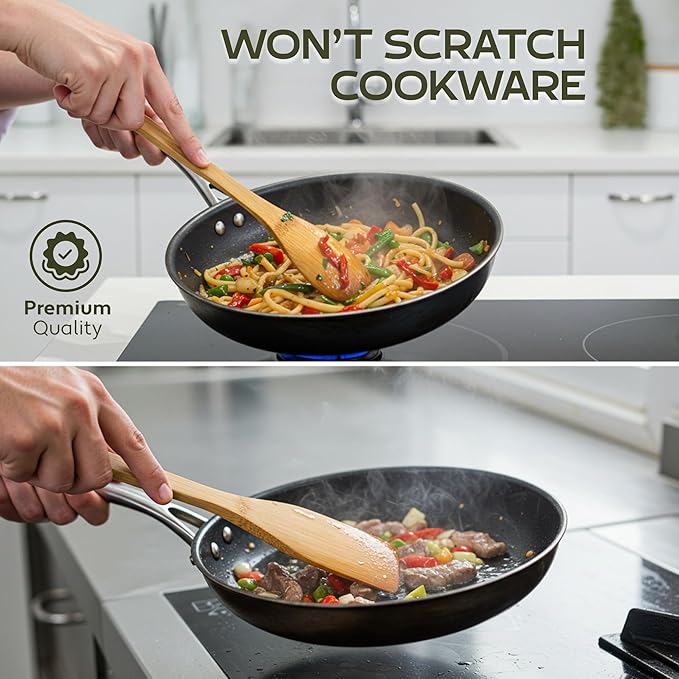 Christmas Wooden Spoons for Cooking - 6-Piece, Christmas Kitchen Utensils Gifts for Kitchen Decor including Spatulas & Spoons, Heat-Resistant, Eco-Friendly And Safe for Non-Stick Cookware - Image 9