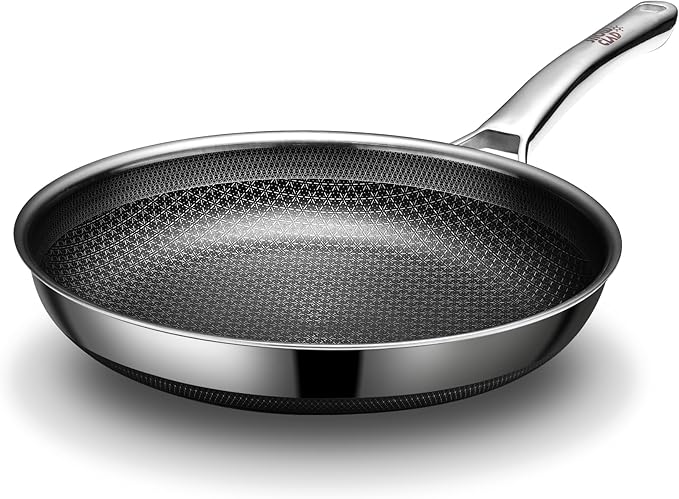 Non Stick Frying Pans, 12-inch, Hybrid Frying Pans Nonstick,non stick Skillets Stainless Steel, Dishwasher & Oven-Safe, Induction Compatible Cooking Pan, PFOA Free Cookware