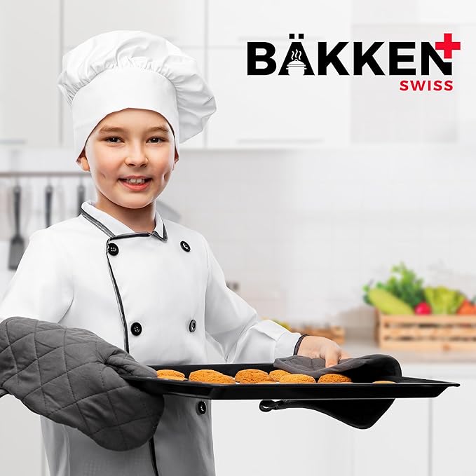 3 Piece Set Nonstick Carbon Steel Oven Bakeware -Professional Quality Kitchen Cooking Baking Trays -PFOA, PFOS, PTFE-Free Small, Medium & Large Baking Sheet Pans - Image 8