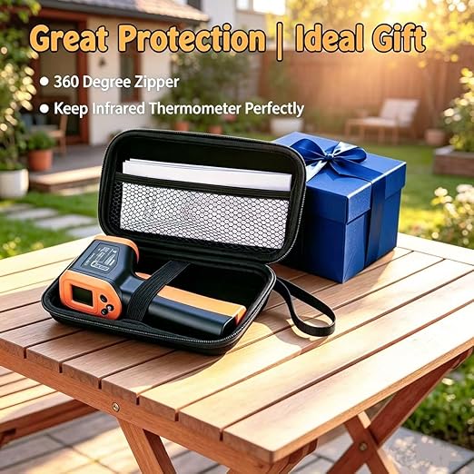 Blackstone Infrared Thermometer Temperature Gun for Cooking, IR Thermometer for Pizza Oven Griddle Cast Iron -58℉~1022℉ Non-Contact Digital Laser Thermometer Gun with Hard Storage Case (NOT for Human)
