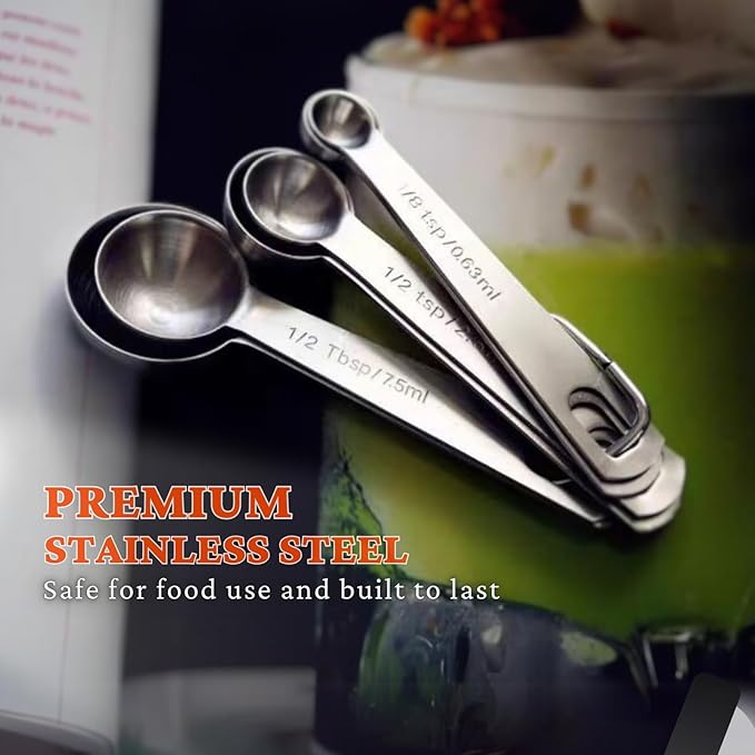 11PCS Measuring Spoons Set Stainless 1 tbsp, 1/2 tbsp, and 1-1/16tsp Steel Measuring Spoons for Cooking Baking Spice Jars and Liquid Ingredients - Image 9