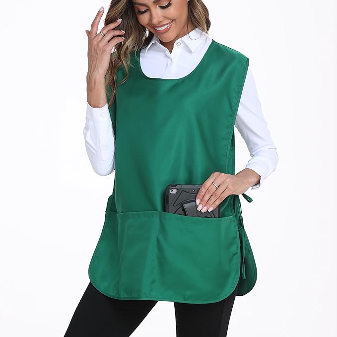 Xeoxarel Unisex Cobbler Apron with 3 Pockets, Smock Vest Apron, Suitable for Cooking,Kitchen,Garden,Hairstylist,Cleaning,Art