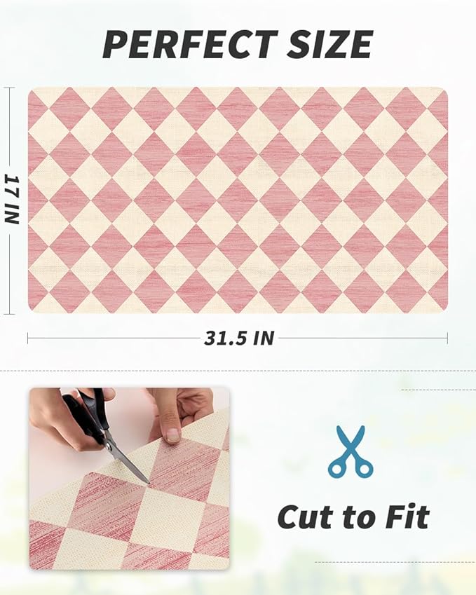 AMOAMI Coffee Mat Hide Stain Rubber Backed Absorbent Dish Drying Mat for Kitchen Counter - Fits Under Coffee Maker or Machine - PINK 17x31.5 - Image 7