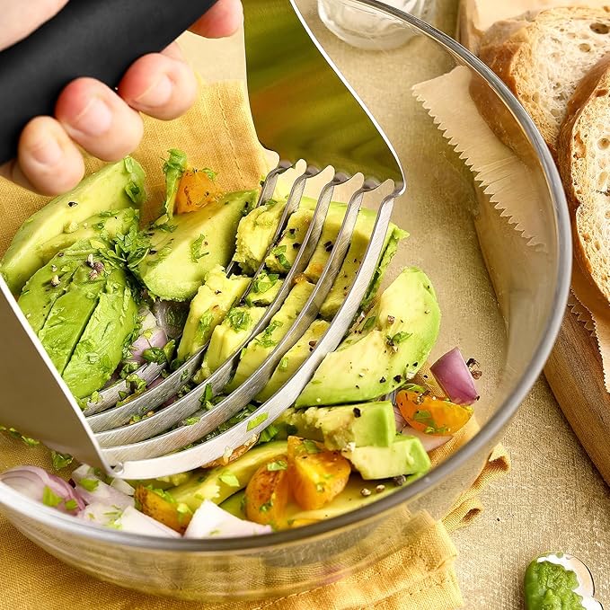 Spring Chef Dough Blender For Baking, Heavy Duty Dough Cutter Tool, Stainless Steel Pastry Cutter Tool with Sharp & Sturdy Blades, Pastry Blender for Easy Mixing, Dishwasher Safe - XL Size - Black - Image 8
