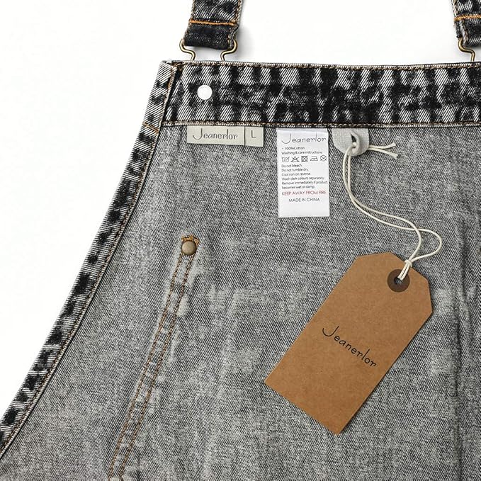Jeanerlor - Denim Apron with Pockets for Hair Stylist Gardening Craftsmen Barista Women Hairdresser Jean Work Apron Cross Straps & Adjustable S to L (Black) - Image 9