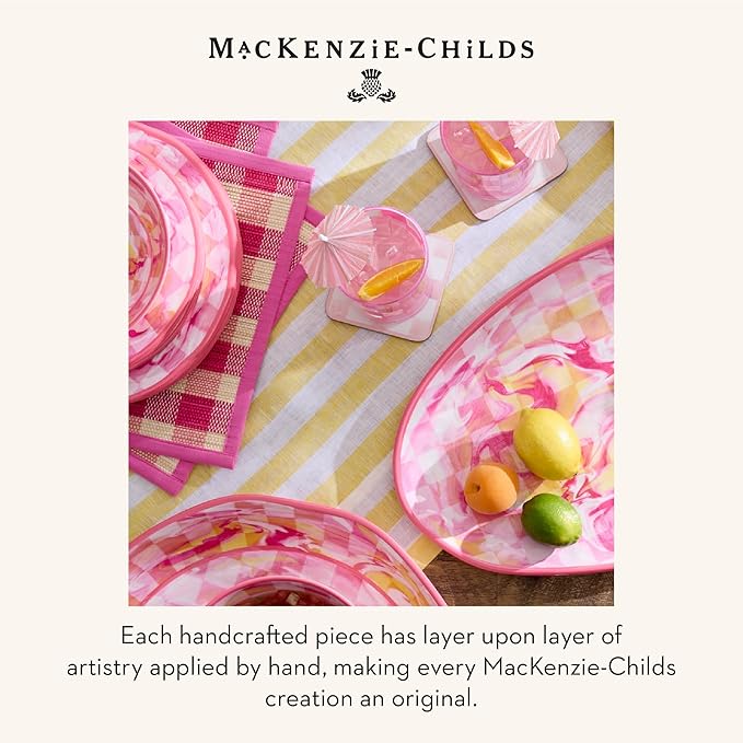 MACKENZIE-CHILDS Acrylic Pitcher with Spout for Water, Lemonade, and Farmhouse Home Decor, 2.5 Quarts, Pink Check - Image 6