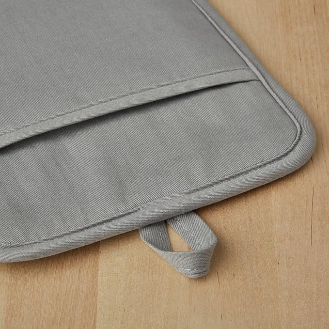 KitchenAid Ribbed Soft Silicone Pot Holder 2-Pack Set, Grey, 7"x9" - Image 3