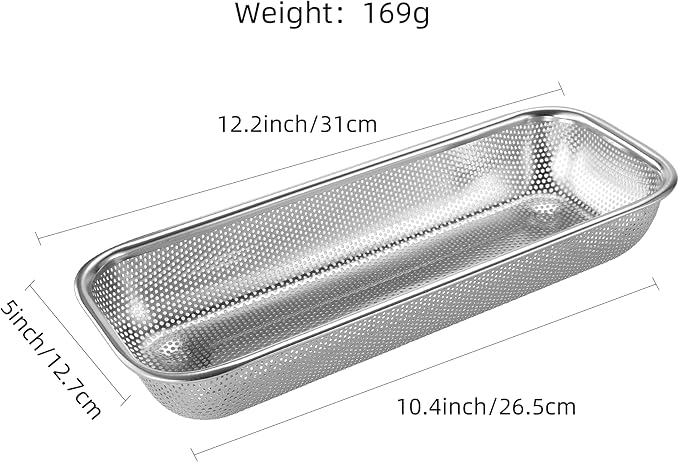 2Pack Stainless Steel Tumbler Cup Lid Organizer Inside Cabinet, Mason Jar Lid Holder, Rectangular Basket for Storage of Silverware, Chopsticks, straws and Utensils - Image 9