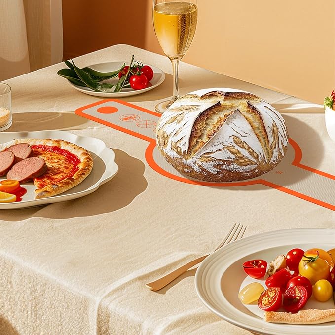 Silicone Bread Sling Oval and Round, 2Pcs Non-Stick Reusable Bread Sling, Sourdough Tools & Dutch Oven Accessories, Orange - Image 7